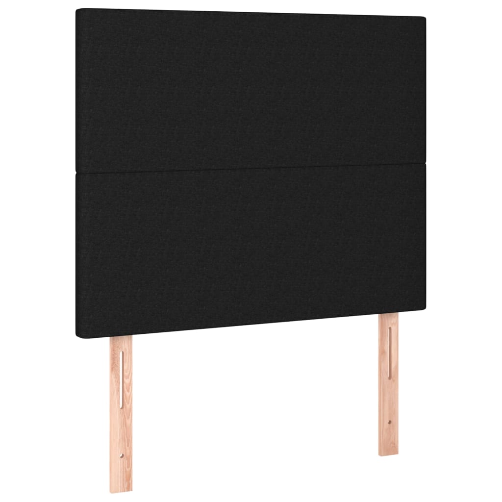 Testiera Nera 80x5x118/128 cm Tessuto