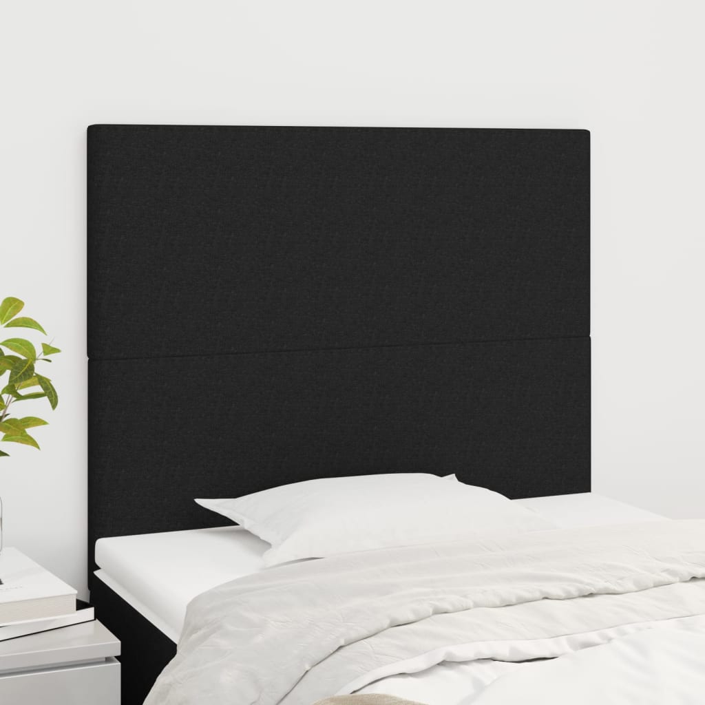Testiera Nera 90x5x118/128 cm Tessuto