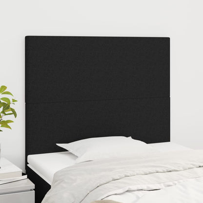 Testiera Nera 90x5x118/128 cm Tessuto