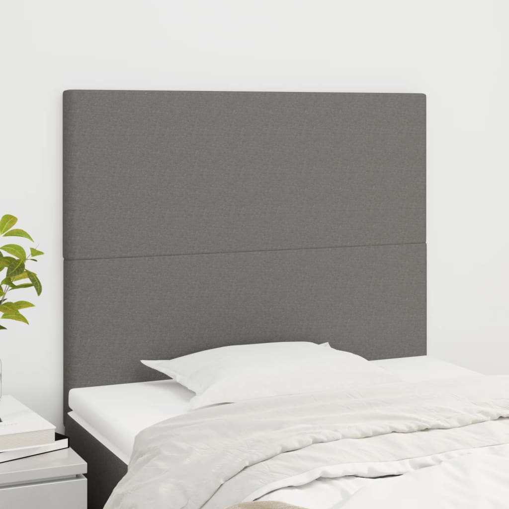 Testiera Grigio Scuro 100x5x118/128 cm Tessuto