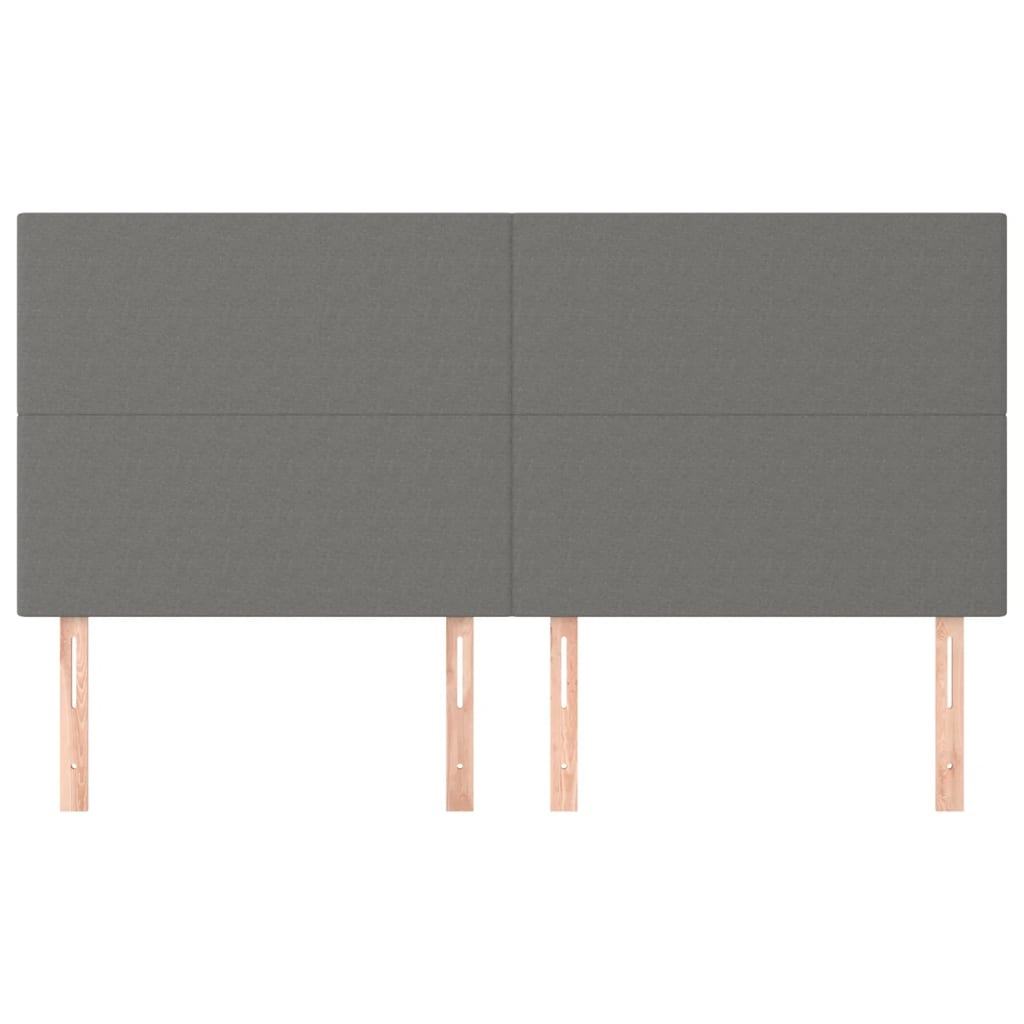 Testiera 4 pz Grigio Scuro 80x5x78/88 cm in Tessuto