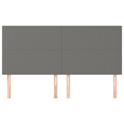 Testiera 4 pz Grigio Scuro 80x5x78/88 cm in Tessuto