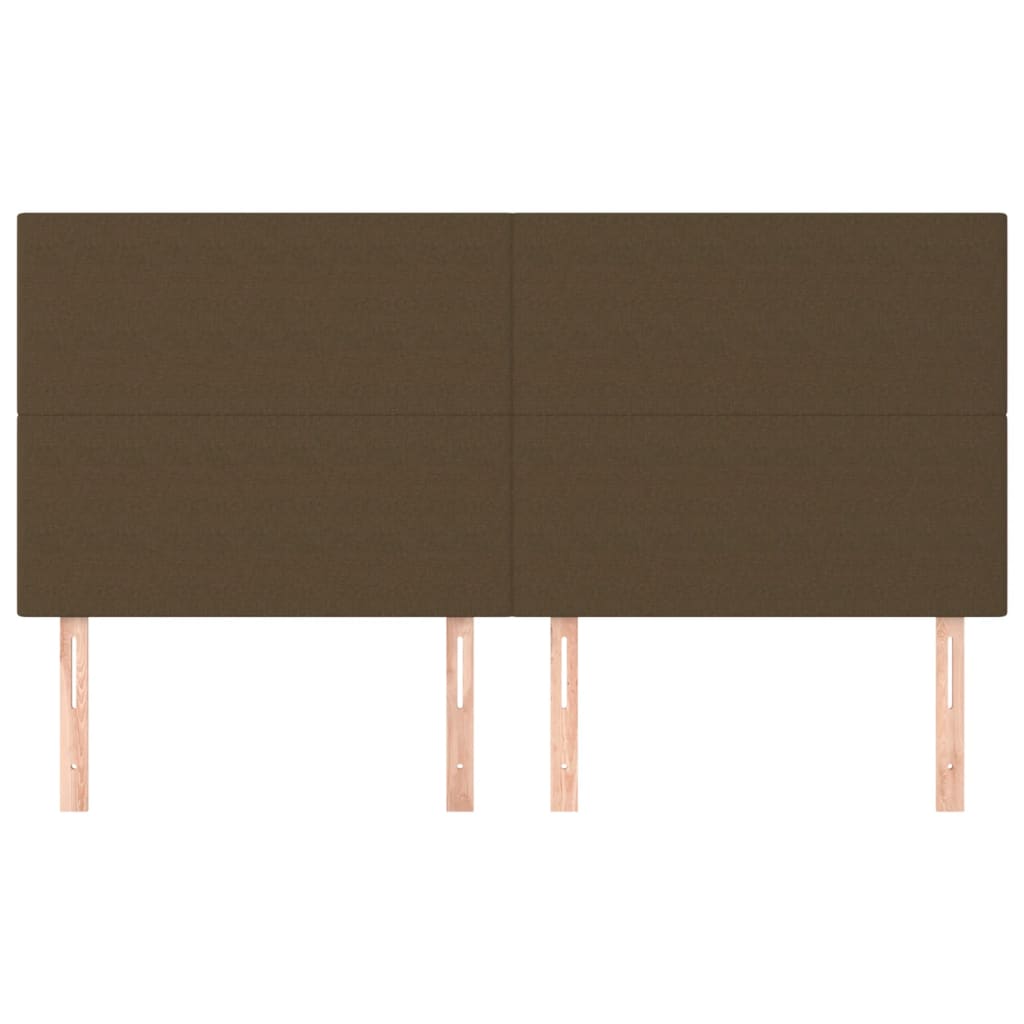 Testiera 4 pz Marrone Scuro 80x5x78/88 cm in Tessuto