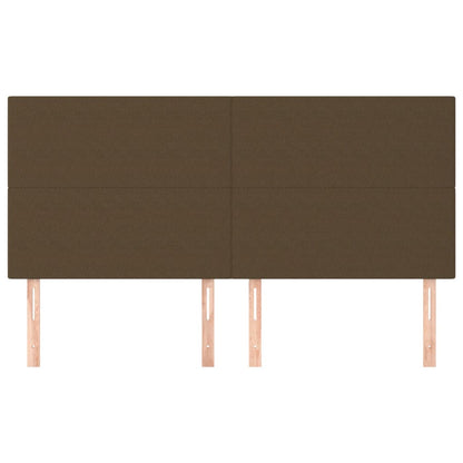Testiera 4 pz Marrone Scuro 80x5x78/88 cm in Tessuto