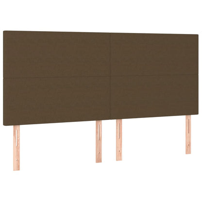 Testiera 4 pz Marrone Scuro 90x5x78/88 cm in Tessuto