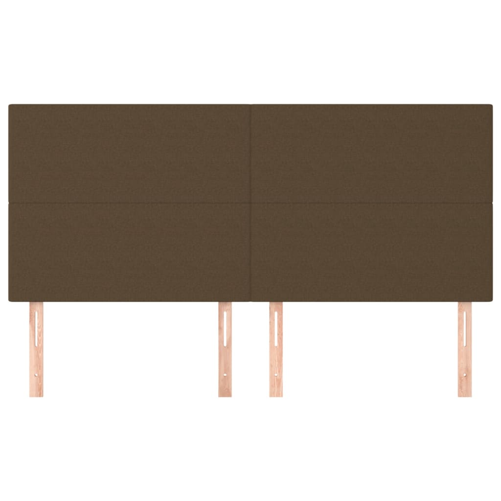Testiera 4 pz Marrone Scuro 90x5x78/88 cm in Tessuto