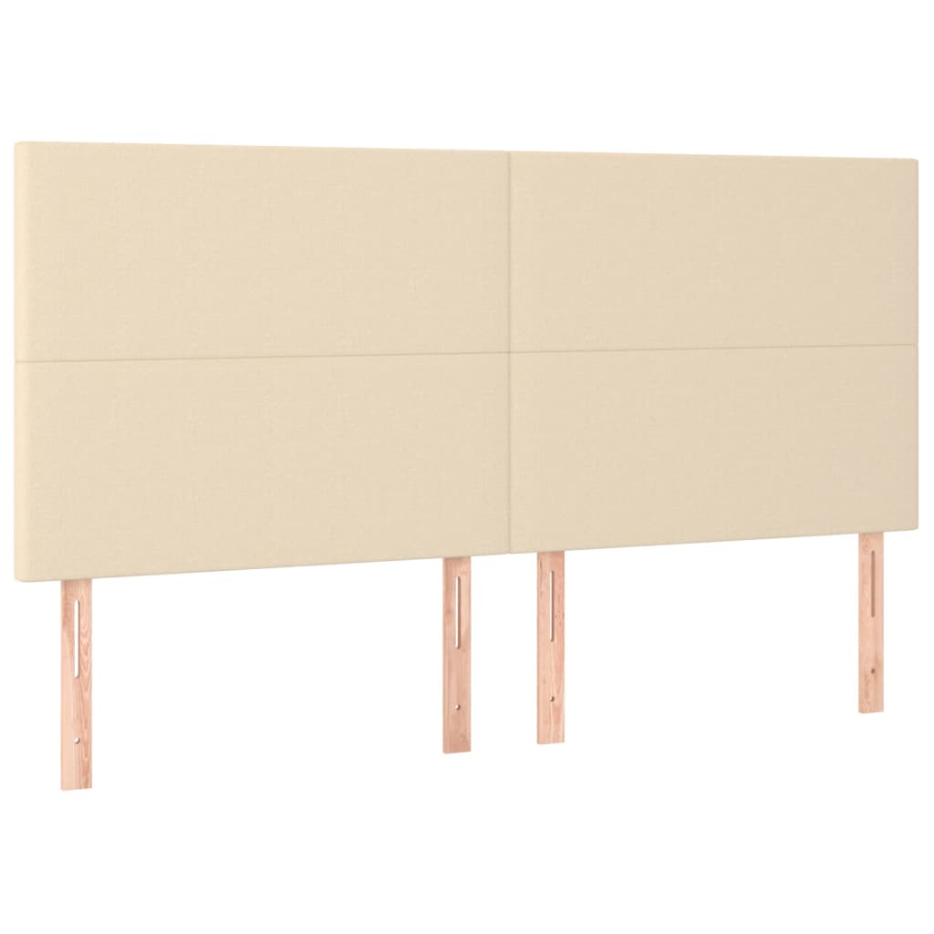Testiera 4 pz Crema 90x5x78/88 cm in Tessuto