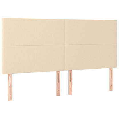 Testiera 4 pz Crema 90x5x78/88 cm in Tessuto