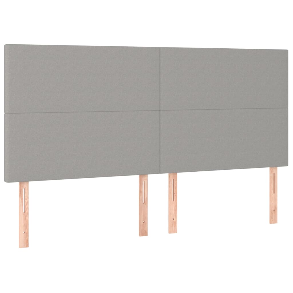 Testiere 4 pz Grigio Chiaro 100x5x78/88 cm in Tessuto