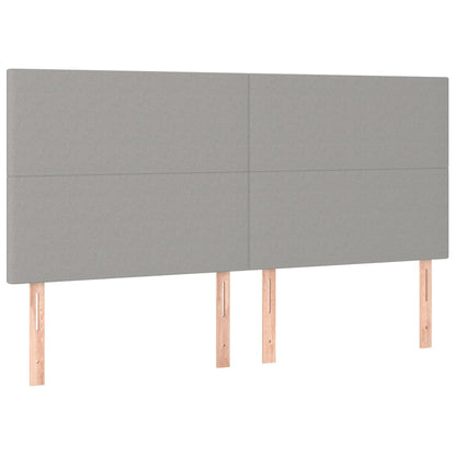 Testiere 4 pz Grigio Chiaro 100x5x78/88 cm in Tessuto