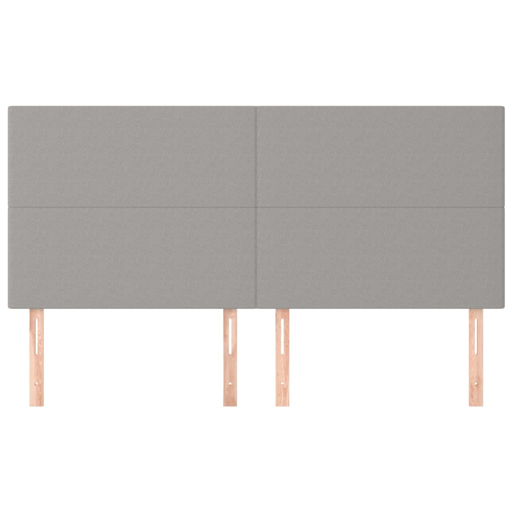 Testiere 4 pz Grigio Chiaro 100x5x78/88 cm in Tessuto