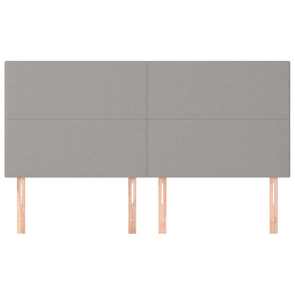 Testiere 4 pz Grigio Chiaro 100x5x78/88 cm in Tessuto