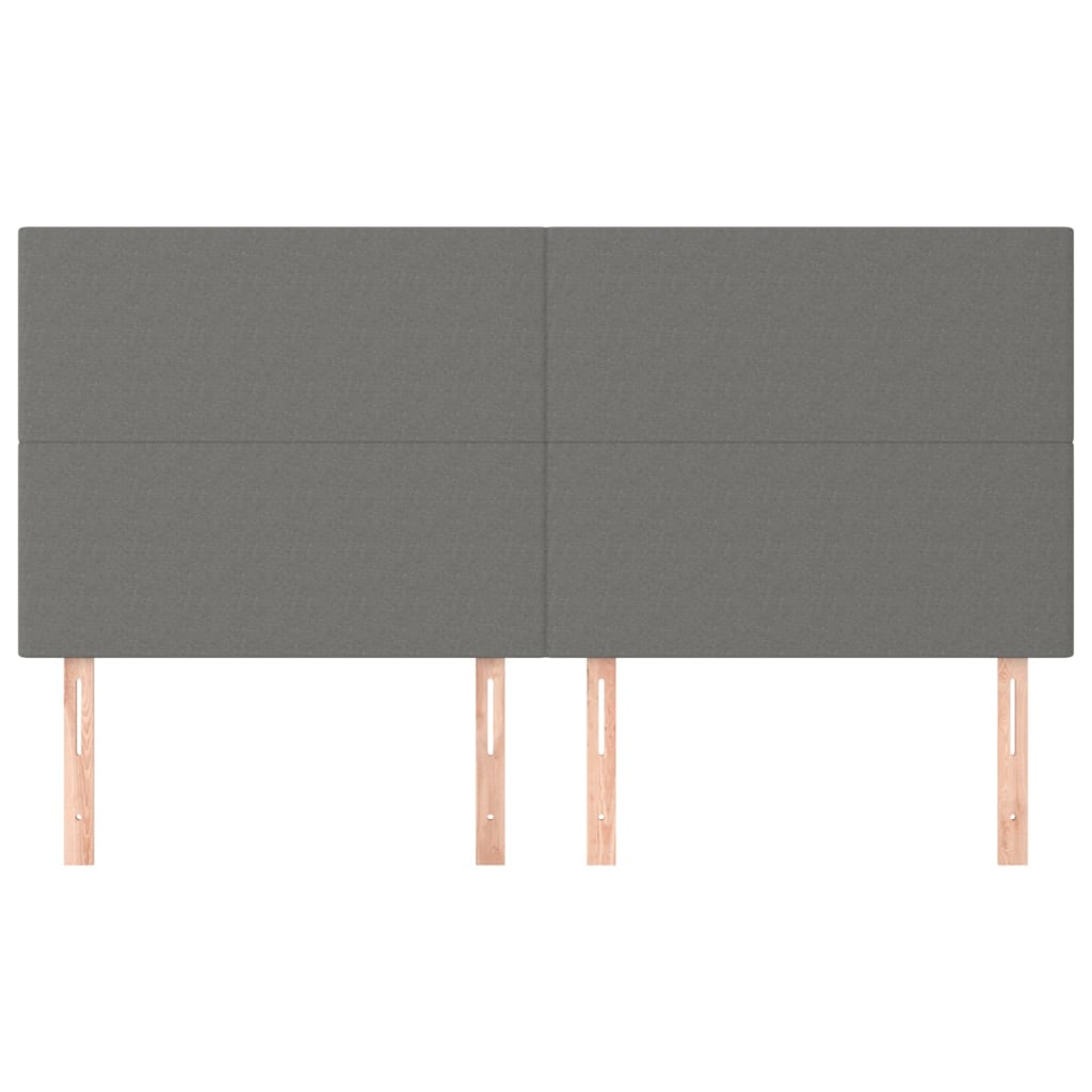 Testiere 4 pz Grigio Scuro 100x5x78/88 cm in Tessuto