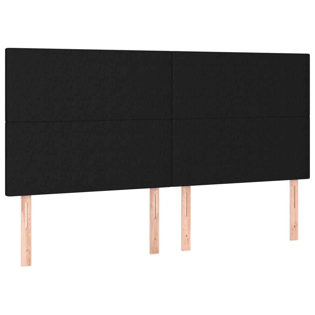 Testiere 4 pz Nero 100x5x78/88 cm in Tessuto