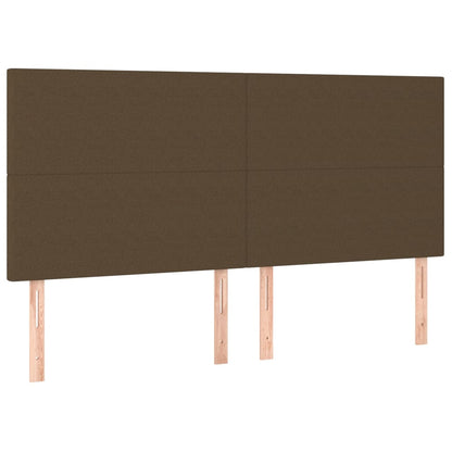 Testiera 4 pz Marrone Scuro 100x5x78/88 cm in Tessuto