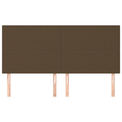 Testiera 4 pz Marrone Scuro 100x5x78/88 cm in Tessuto