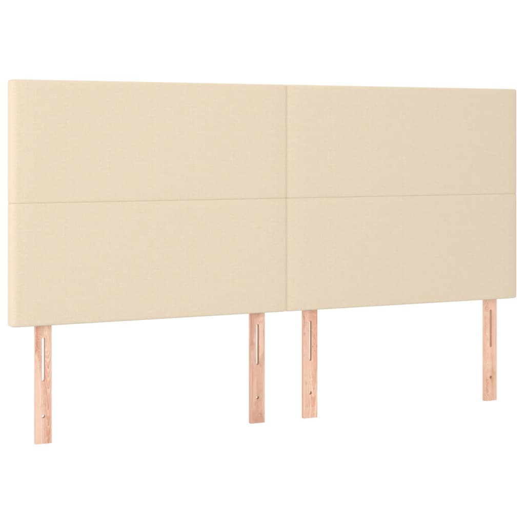 Testiera 4 pz Crema 100x5x78/88 cm in Tessuto