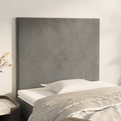 Testiera Grigio Chiaro 80x5x118/128 cm Velluto