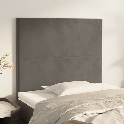 Testiera Grigio Scuro 80x5x118/128 cm Velluto