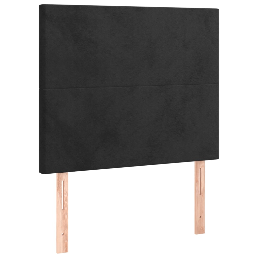Testiera Nera 80x5x118/128 cm Velluto