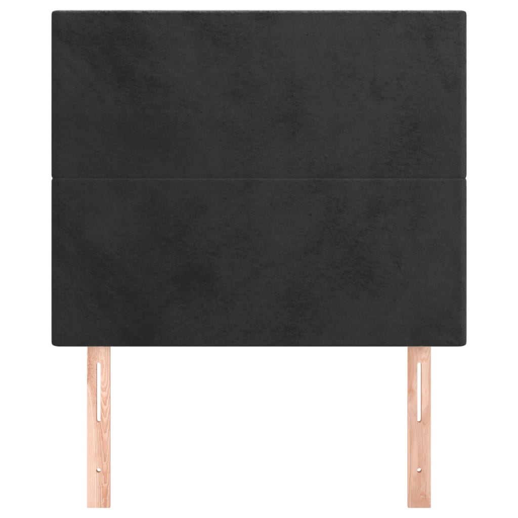 Testiera Nera 80x5x118/128 cm Velluto
