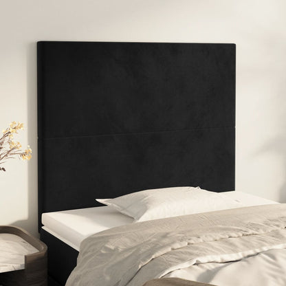 Testiera Nera 80x5x118/128 cm Velluto
