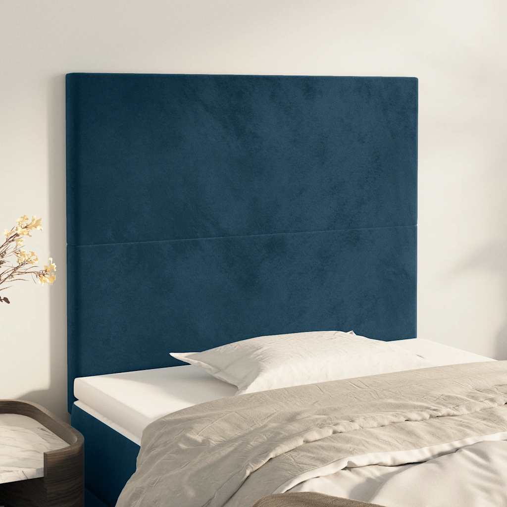 Testiera Blu Scuro 90x5x118/128 cm Velluto