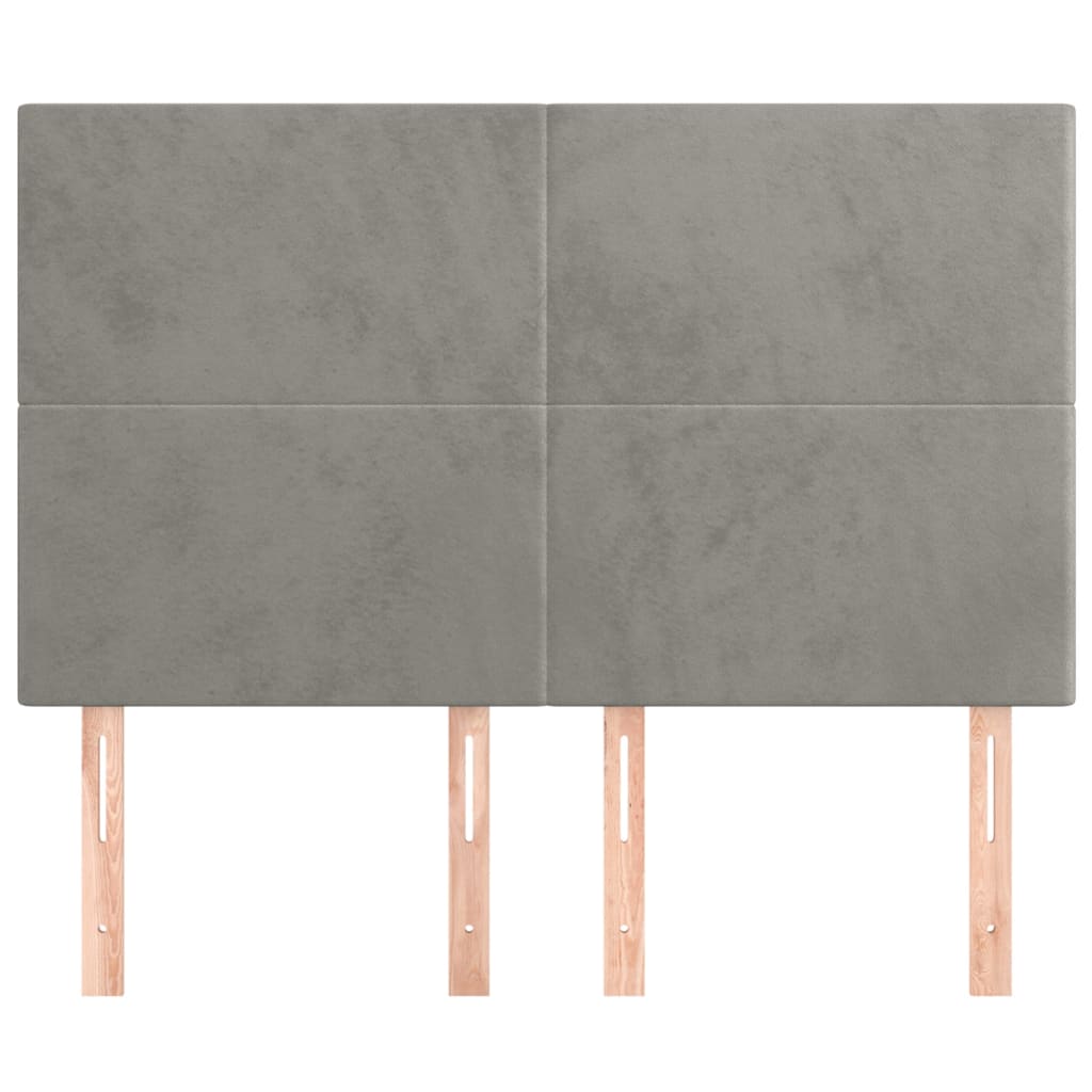 Testiere 4 pz Grigio Chiaro 72x5x78/88 cm in Velluto