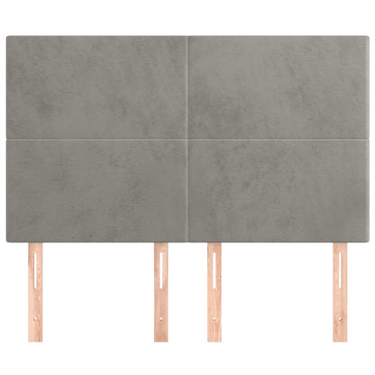 Testiere 4 pz Grigio Chiaro 72x5x78/88 cm in Velluto