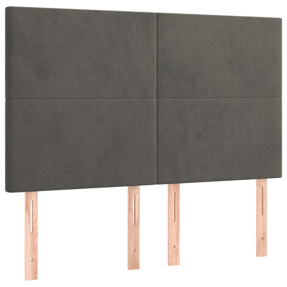 Testiere 4 pz Grigio Scuro 72x5x78/88 cm in Velluto
