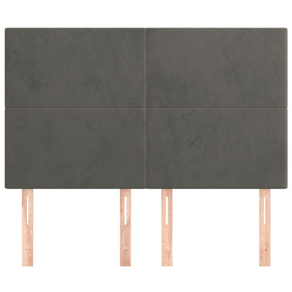 Testiere 4 pz Grigio Scuro 72x5x78/88 cm in Velluto