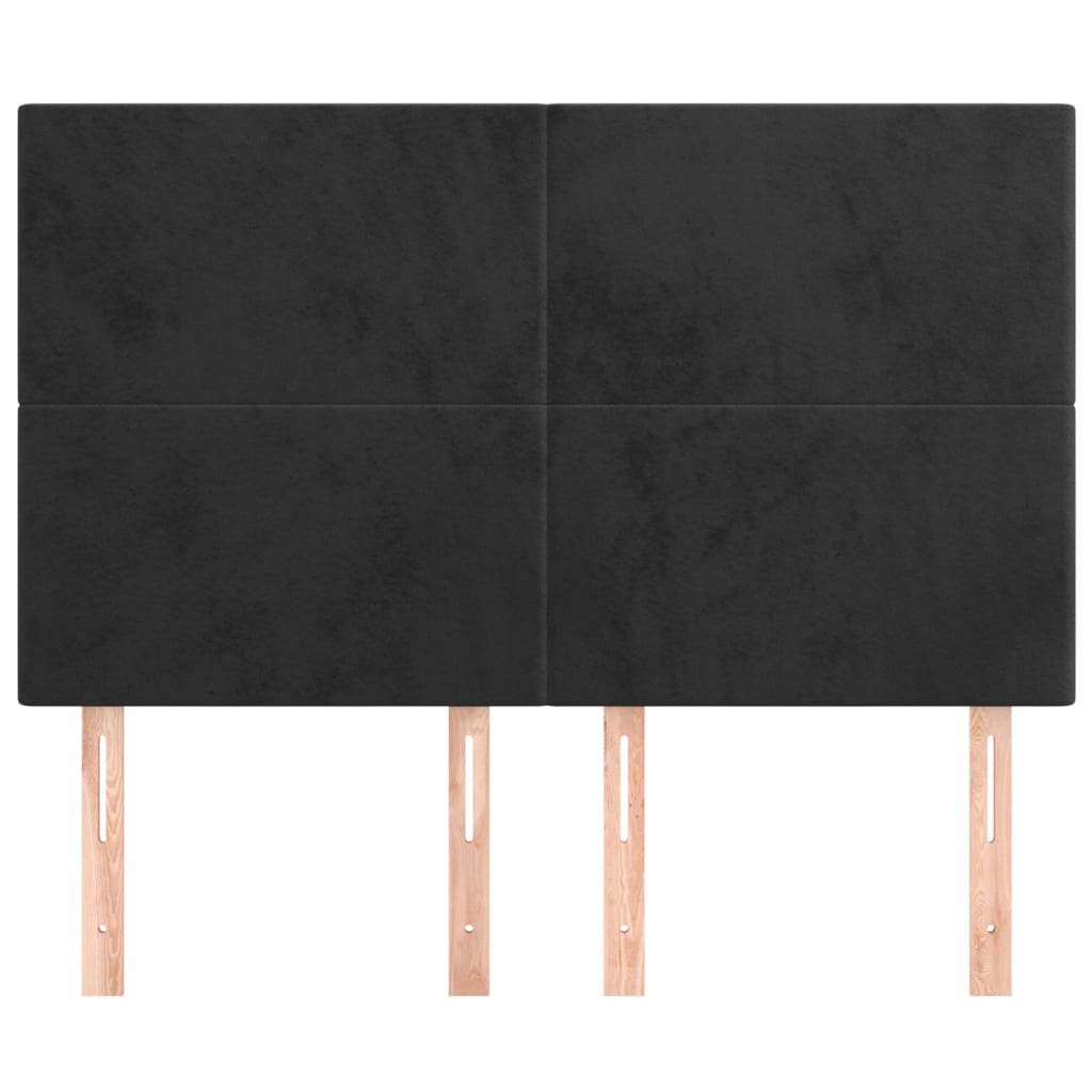 Testiere 4 pz Nere 72x5x78/88 cm in Velluto