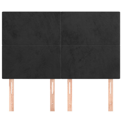 Testiere 4 pz Nere 72x5x78/88 cm in Velluto