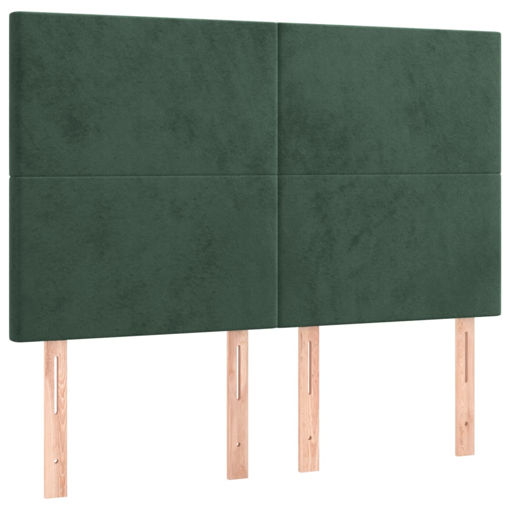 Testiere 4 pz Verde Scuro 72x5x78/88 cm in Velluto