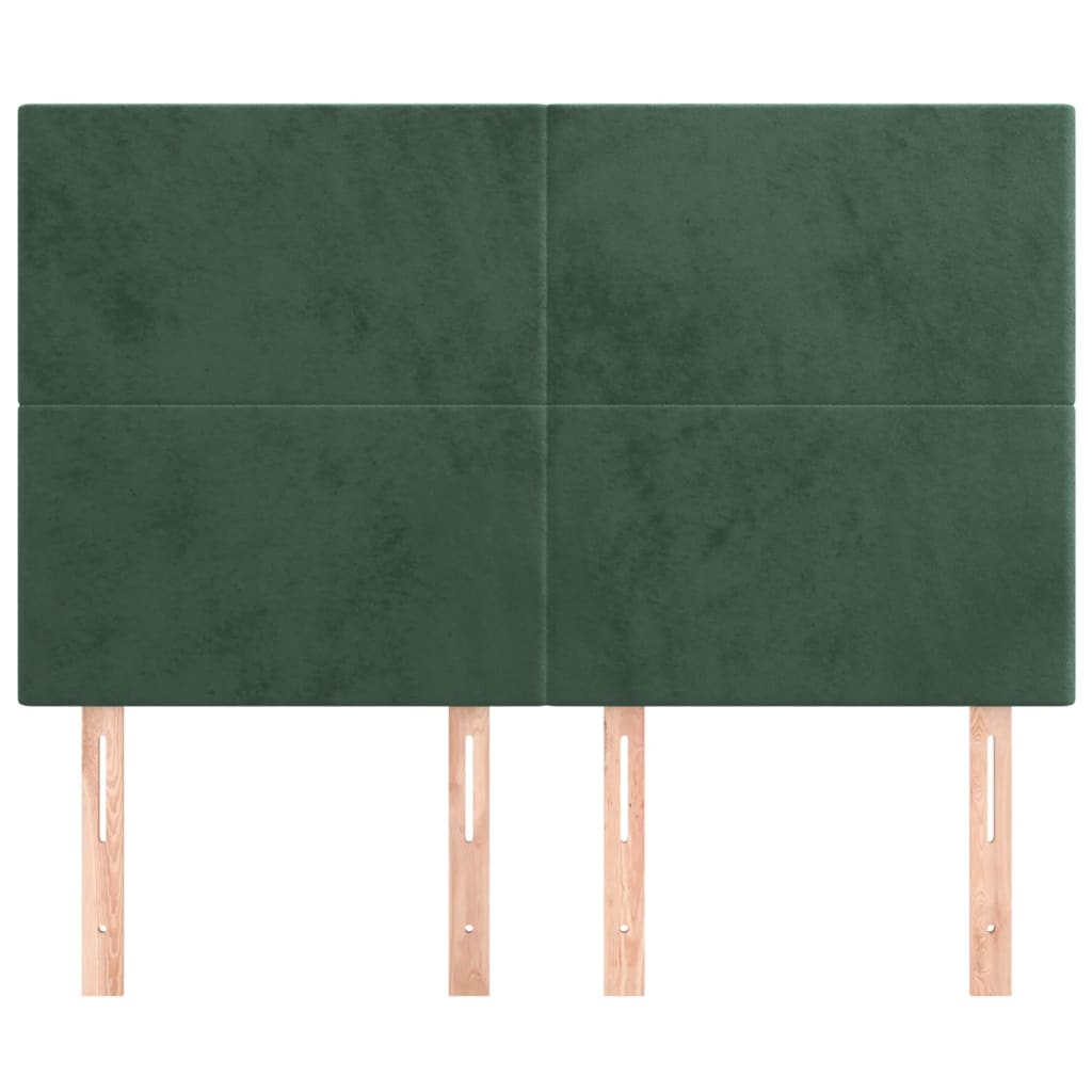 Testiere 4 pz Verde Scuro 72x5x78/88 cm in Velluto