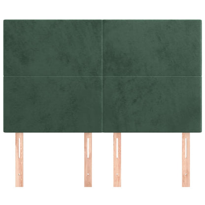 Testiere 4 pz Verde Scuro 72x5x78/88 cm in Velluto