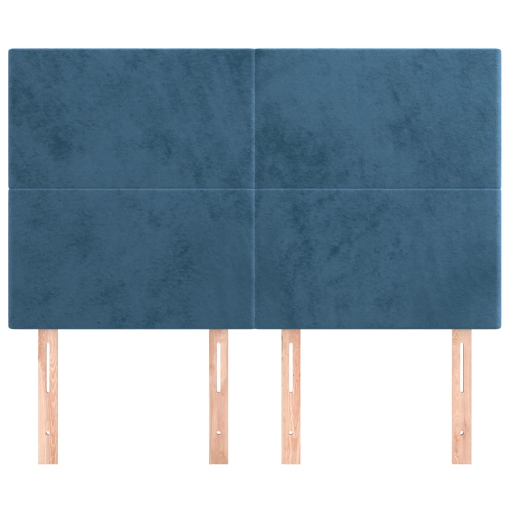 Testiere 4 pz Blu Scuro 72x5x78/88 cm in Velluto