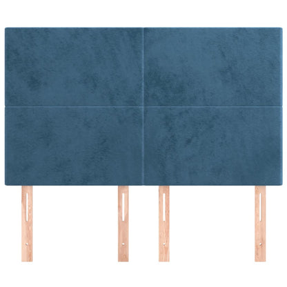 Testiere 4 pz Blu Scuro 72x5x78/88 cm in Velluto