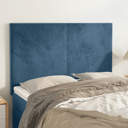 Testiere 4 pz Blu Scuro 72x5x78/88 cm in Velluto