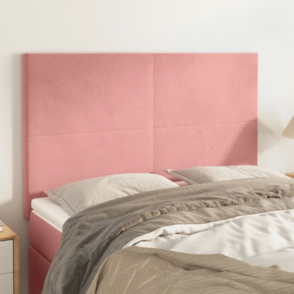 Testiere 4 pz Rosa 72x5x78/88 cm in Velluto