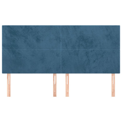 Testiera 4 pz Blu Scuro 80x5x78/88 cm in Velluto