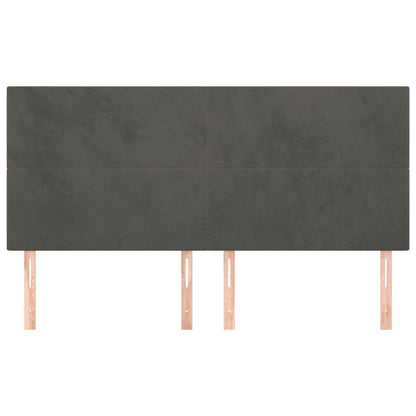 Testiera 4 pz Grigio Scuro 90x5x78/88 cm in Velluto