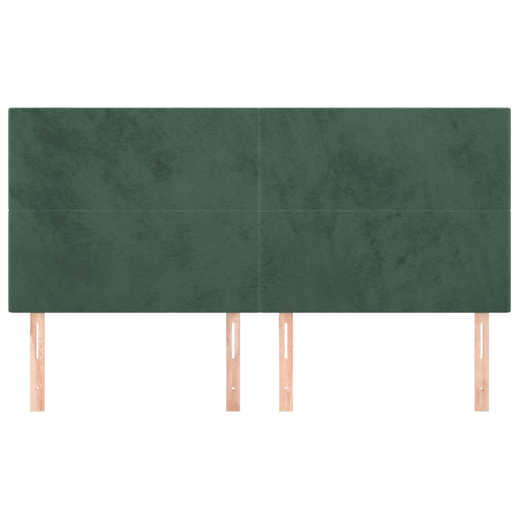 Testiera 4 pz Verde scuro 90x5x78/88 cm in Velluto