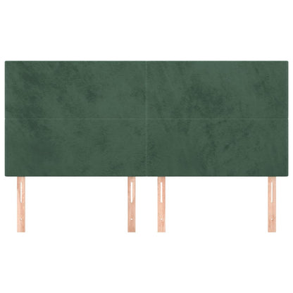 Testiera 4 pz Verde scuro 90x5x78/88 cm in Velluto
