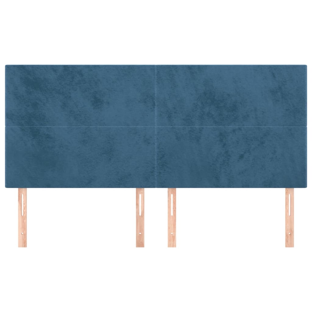 Testiera 4 pz Blu scuro 90x5x78/88 cm in Velluto