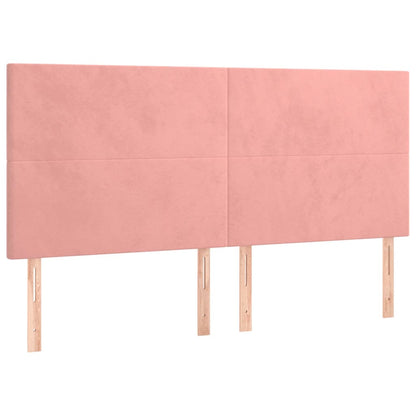 Testiera 4 pz Rosa 90x5x78/88 cm in Velluto