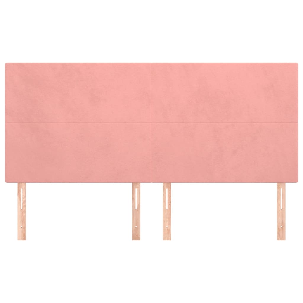 Testiera 4 pz Rosa 90x5x78/88 cm in Velluto