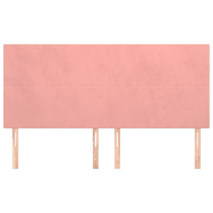 Testiera 4 pz Rosa 90x5x78/88 cm in Velluto