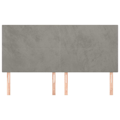 Testiere 4 pz Grigio Chiaro 100x5x78/88 cm in Velluto