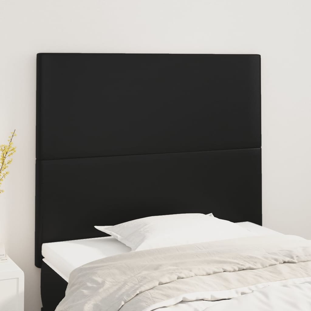 Testiera Nera 80x5x118/128 cm in Similpelle